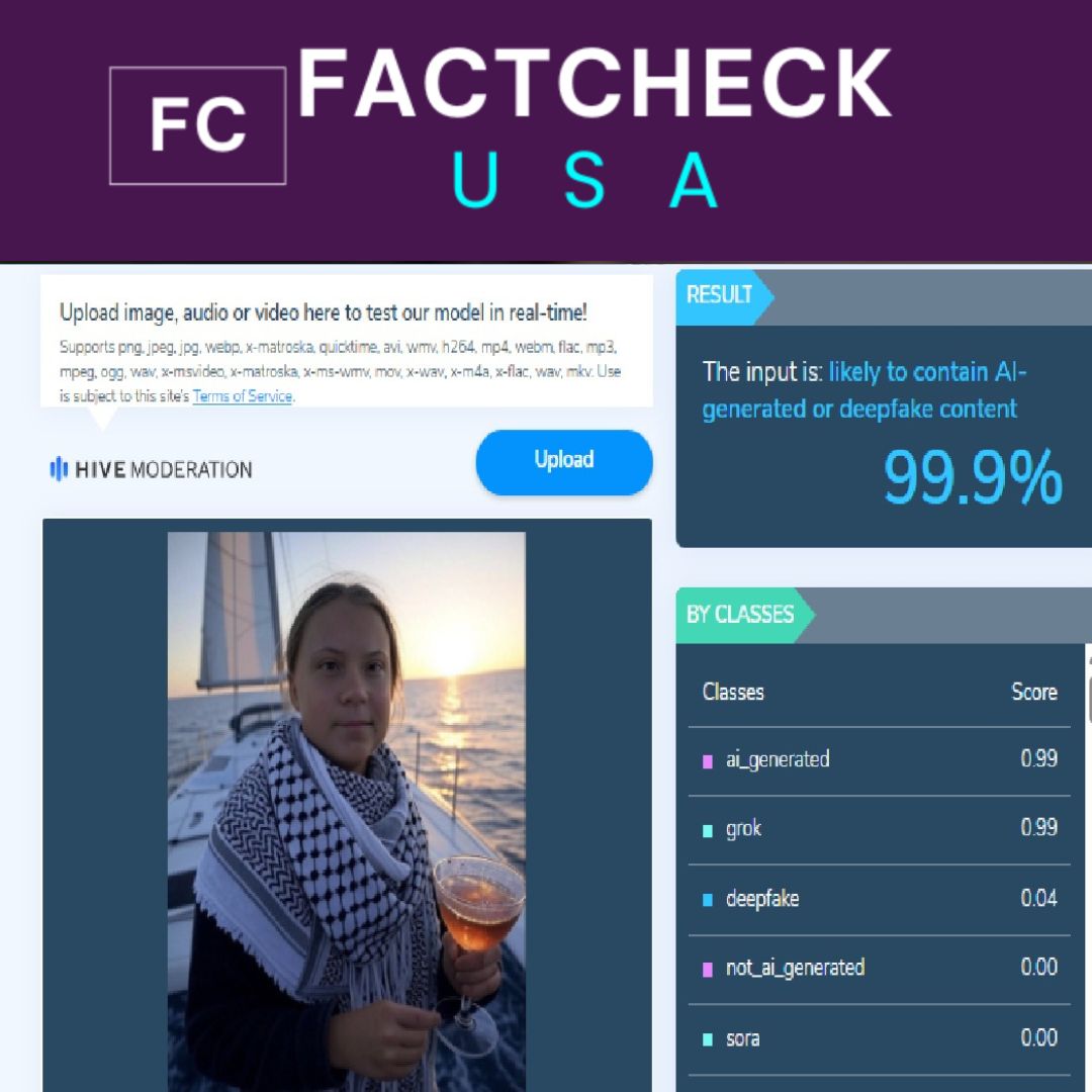 Fact Check: Viral Photo Claiming Greta Thunberg Was Aboard Gaza Aid Ship Is AI-Generated